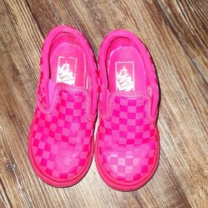 Size 8 Toddler girls hot pink Vans shoes